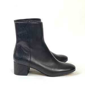 Donald Pliner Cindee Black Leather/Python Print Ankle Boot 7.5 & 8